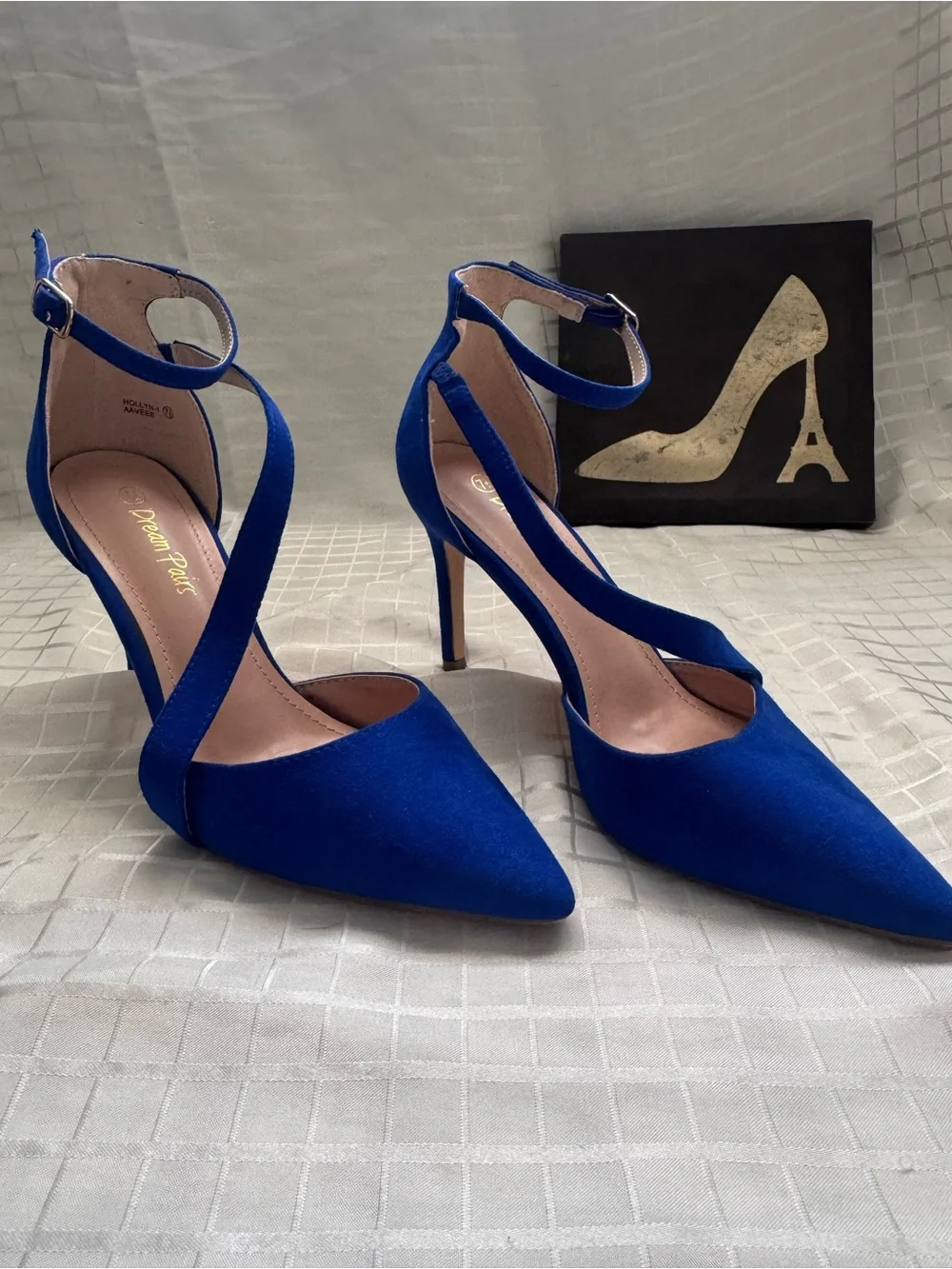 Dream Pairs Cobalt Blue Pointed-Toe Ankle Strap Heels